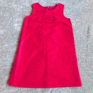 Baby GAP Coral Hot Pink Textured Shift Dress Zigzag Pattern Toddler Girl Size 4